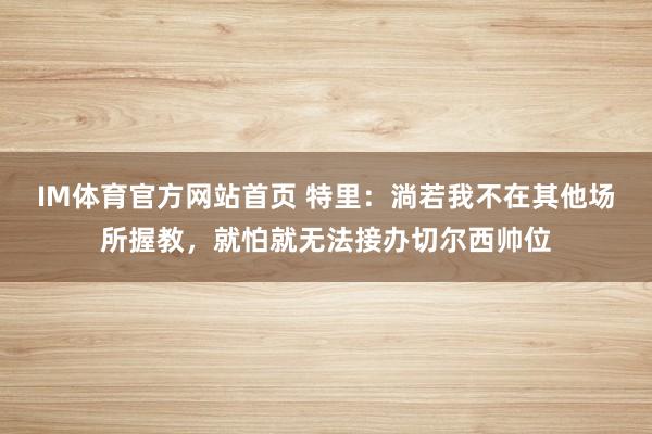 IM体育官方网站首页 特里：淌若我不在其他场所握教，就怕就无法接办切尔西帅位