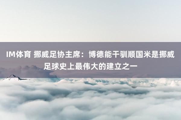 IM体育 挪威足协主席：博德能干驯顺国米是挪威足球史上最伟大的建立之一